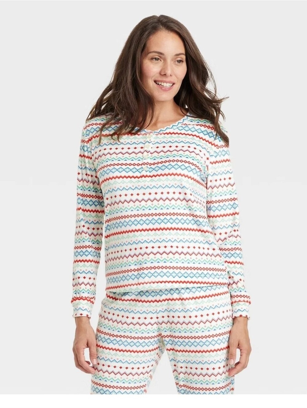 Wondershop Women's Fair Isle Print Snuggly Soft Holiday Matching Pajama Top